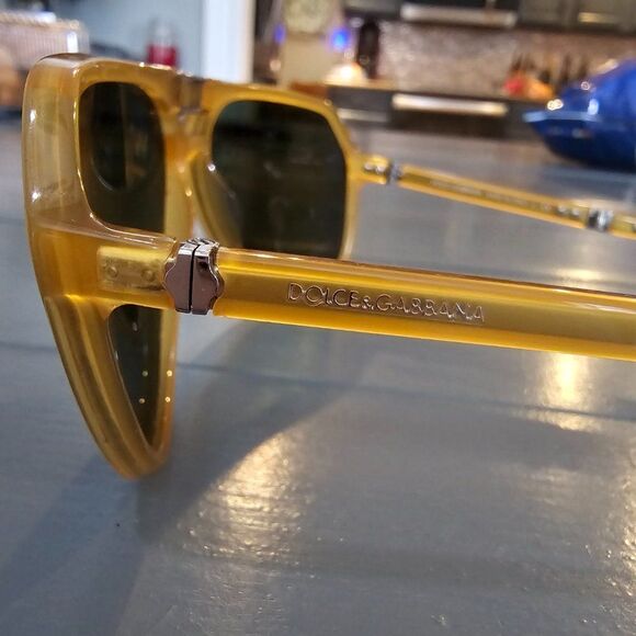 Dolce & Gabbana Yellow Acetate Black Lens Aviator Sunglasses DG4196 - Picture 10 of 14